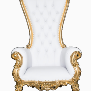 Genesis Throne Chair (White with Gold Trim)