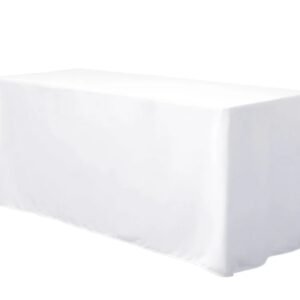 6ft rectangular fitted tablecloth white – wrinkle free